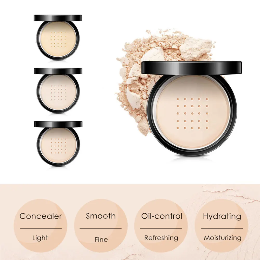 

1 Pc Matte Loose Setting Powde Oil Control Soft Light Silk Face Concealer Skin Finish Powder Translucent Foundation Makeup