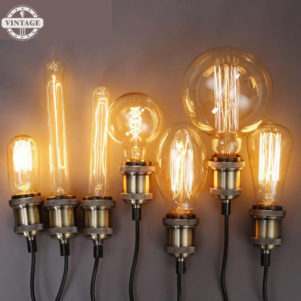 

VintageIII Incandescent Filament Bulb Lighting Retro Edison Light Bulb Edison Bulb E27 220v 40w St64 A19 T45 G80 G95 G125