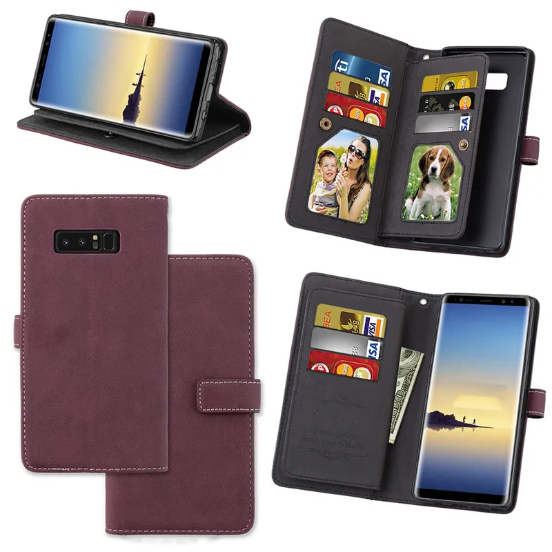 02 Чехол для samsung Galaxy Note 8, роскошный кожаный многофункциональный кошелек с 9 картами, откидной Чехол для samsung Note 8, чехол для телефона - Цвет: 02