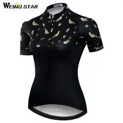 Weimostar черный Для женщин Vélo рубашка летние шорты рукава полиэстер MTB велосипед Джерси горных велосипедов Костюмы Ropa Ciclismo