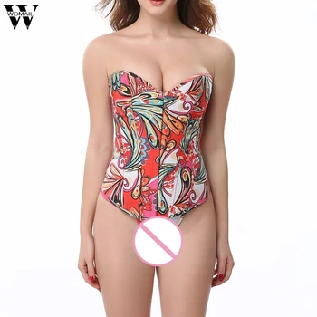 

Womail Shapers 1PC Women Fashion Underwear Underbust Printing Bandage Waist Trainer Corsets Shapewear Body Shaper DEC29