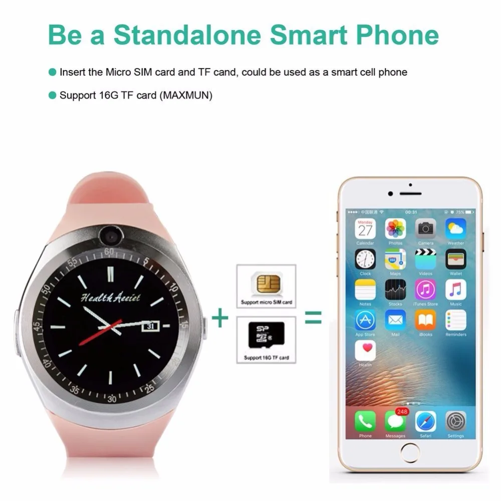 2018 Newst модные T1 Смарт часы Bluetooth Smartwatch Сенсорный экран Фитнес трекер сна монитор