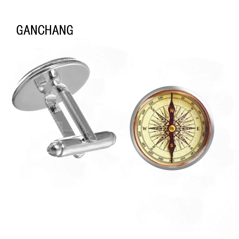 

Antique Compass cufflinks, Old Compass cufflinks, compass cuff links, vintage compass cuff links,glass dome cufflinks