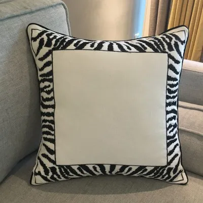 

Embroidery Pillow Cover BOHO Cushion Cover Zebra Embroidered Cushion Cover Boho Home Decor, Custom Size&Color 45X45CM/40CMR