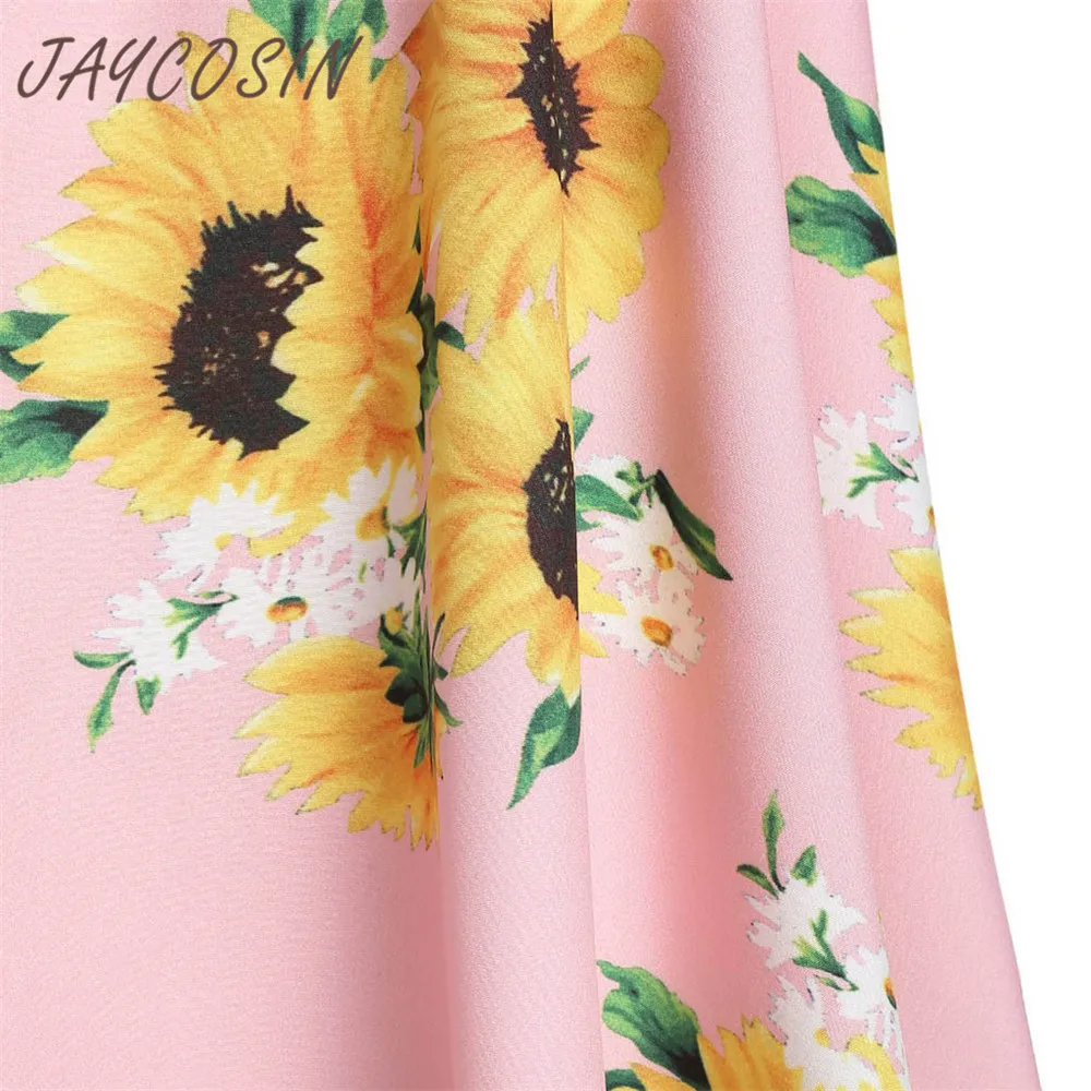 JAYCOSIN одежда, сексуальные женские топы на бретельках с цветочным рисунком, Полиэстеровая футболка с v-образным вырезом, Женская Повседневная футболка, летняя, женская футболка размера плюс