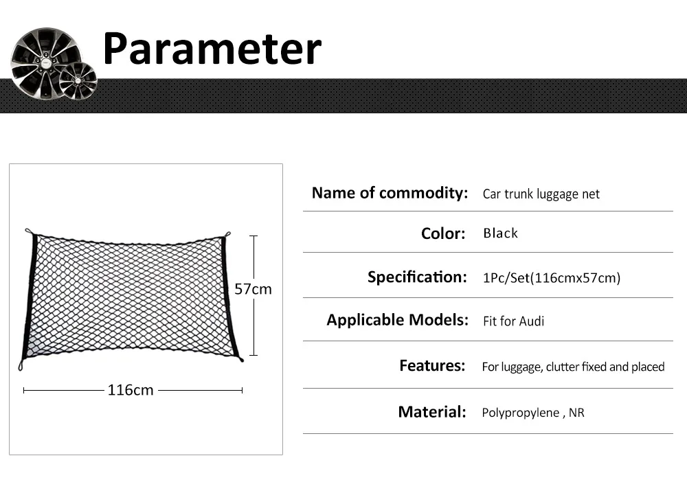 Черная нейлоновая багажная сетка для багажника автомобиля для укладки автомобиля Органайзер для хранения сумка сеть с 4 крючками для Audi Q3 8U Q5 Q7 авто аксессуары