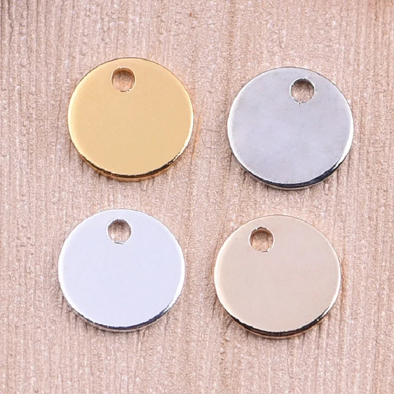 20pcs/lot 10mm Copper Round Disc Charms Blank Stamping Tag Circle Pendant Accessories for Bracelet Necklace DIY Jewelry Findings | Украшения