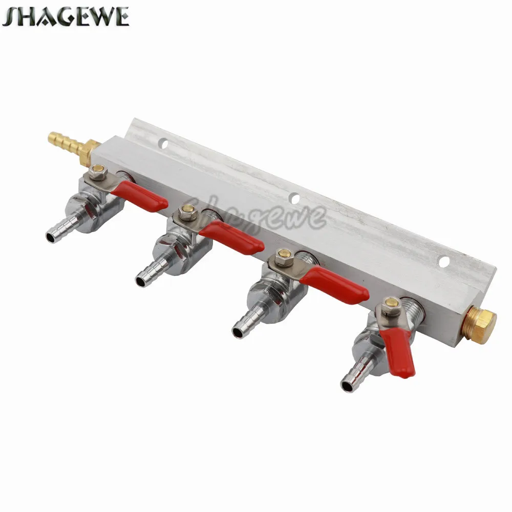 

Home brewing Co2 Air Gas Distribution Manifold Splitter With Check Valve 1/4"Barb Draft Beer Dispenser Fitting