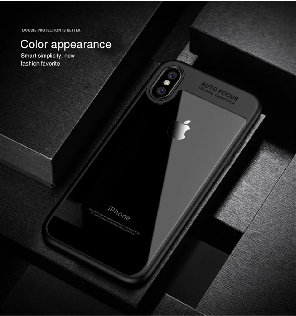 !ACCEZZ Luxury Soft TPU Silicone Phone Case For Iphone X 8 7 6 6S Plus Ultra-thin Clear Transparent Protective Back Cover Shell (1)
