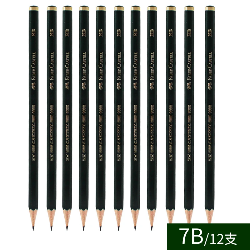 12 шт. в упаковке, импортированные из Германии Faber Castell карандаш 9000 Профессиональный рисунок карандаш мульти-серый карандаш для эскизов - Цвет: 7B