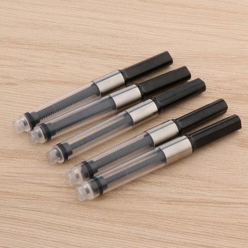 10 шт 3,4 мм металлические черные серебряные большие чернила с перьевой ручкой дозаправочные картриджи