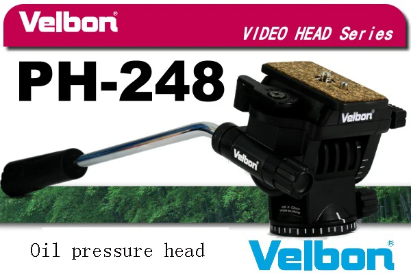 Velbon PH-248 Oil Fluid Pan Head 3-way & Quick Release Plate For Velbon Tripod 