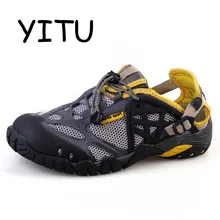 YITU/Новинка года; походная водонепроницаемая обувь; быстросохнущая акваобувь; дышащая Летняя обувь; мужские пляжные тапочки; спортивный бренд