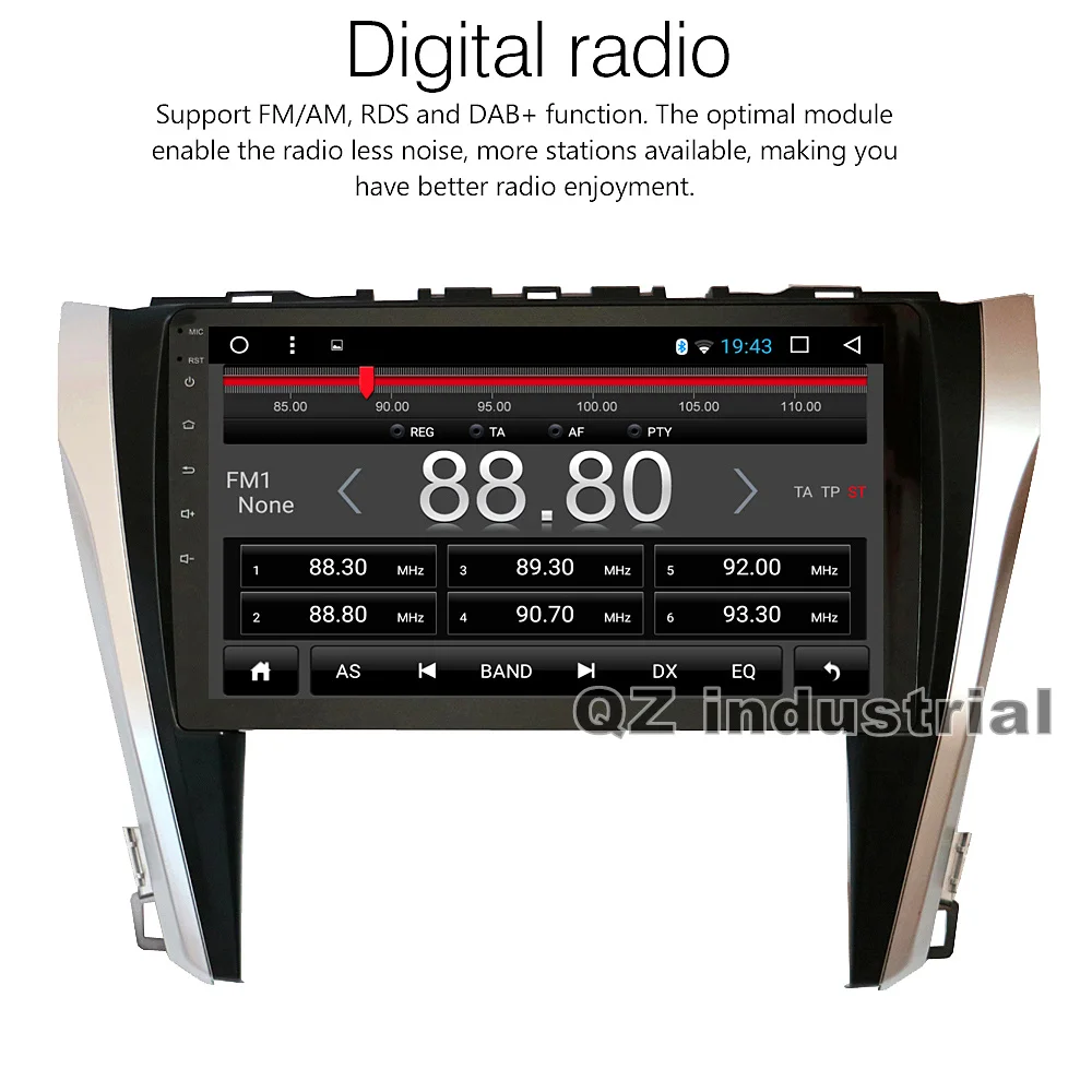 Best QZ industrial HD 10.2" Android 8.1 T3 Car DVD for Toyota Camry 55 2015 with Canbus box 3G 4G WIFI GPS BT Navi SWC Radio RDS Map 2