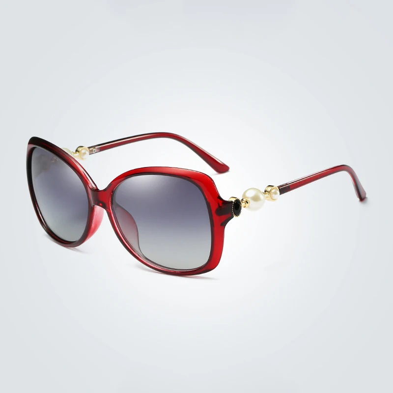 Модные женские солнцезащитные очки больших размеров, поляризационные, Ретро стиль, брендовые, дизайнерские, жемчужные, солнцезащитные очки, женские, для покупок, Oculos Feminino De Sol 6215 - Цвет линз: C5