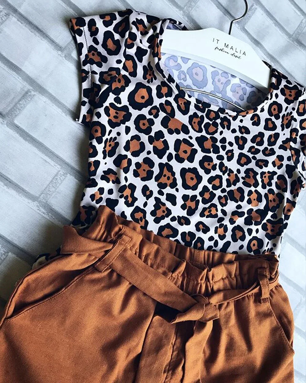 PUDCOCO/UK/Одежда для маленьких девочек; футболка с леопардовым принтом; топы и штаны; одежда;