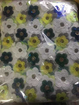 

Green White Yellow African Lace Fabric With Sequins 2019 Latest Fabric High Quality Velvet Tulle Sequins Lace Fabric Dress