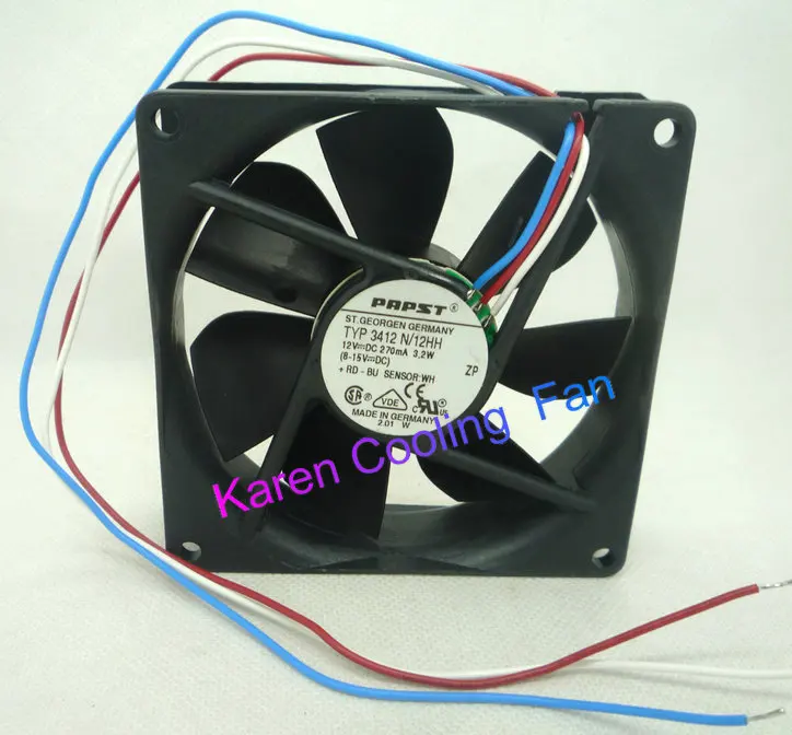 

EBM PAPST 9CM TYP3412N/12HH 9225 12V 3.2W 3WIRE cooling fan TYP 3412 N/12HH TYP3412N/2GHH