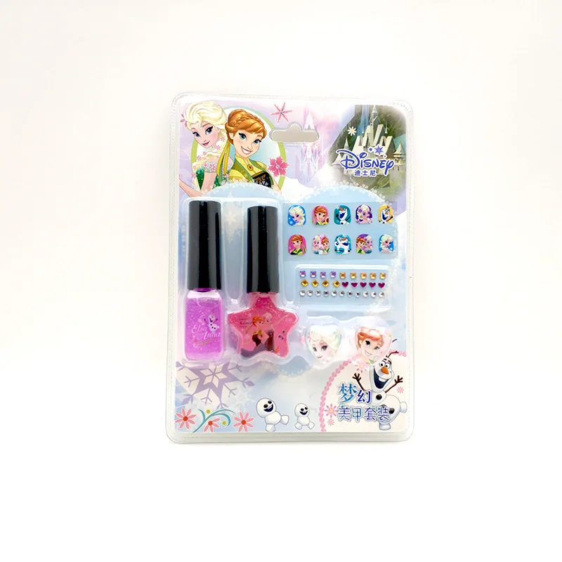 Новинка, наклейки для ногтей в коробке, детский дизайн ногтей с рисунком "сделай сам", набор для макияжа с бриллиантами - Цвет: Frozen