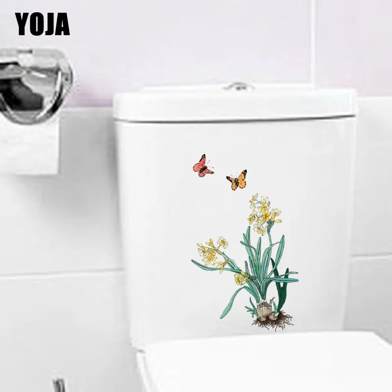 Творческие наклейки на стену в виде бабочек и цветов YOJA 13 5x23 см для туалета декор