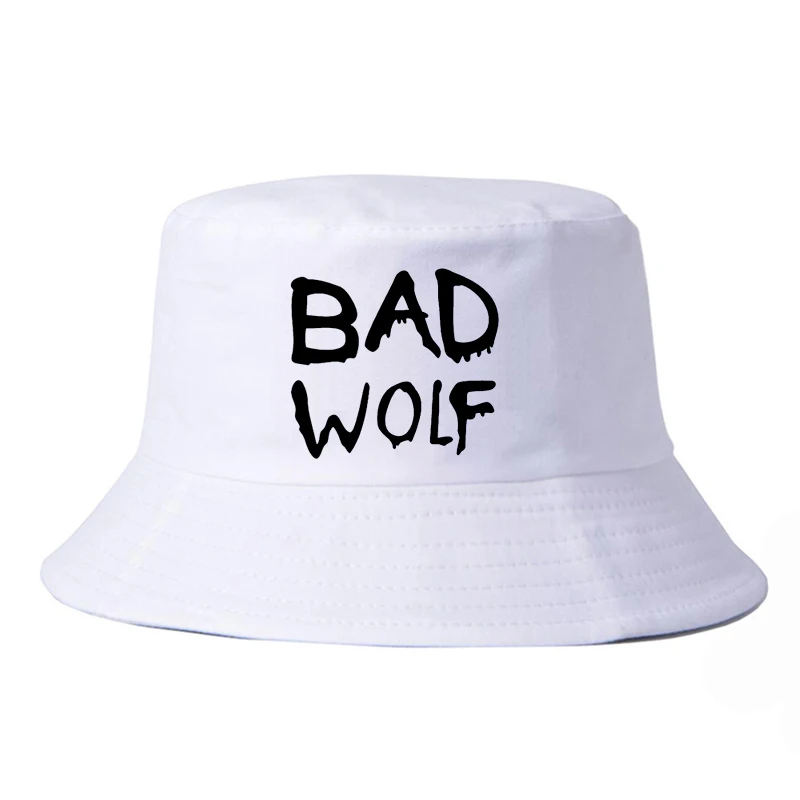 

Men Women bad wolf Letter printing hat fashion Summer Bucket Hats Unisex outdoor Hunting fishing Fisherman Bob cap