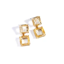 KISS ME модные аксессуары квадратные геометрические хрустальные серьги-гвоздики с фабрики
