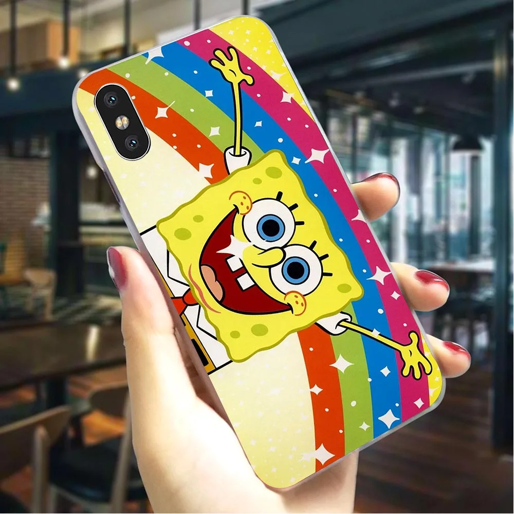 Чехол для телефона SpongeBob SquarePants iPhone 6S 5 5S SE 6/6 6S Plus 7 8/7 8 Plus X XS XR Xs Max, жесткий чехол с принтом