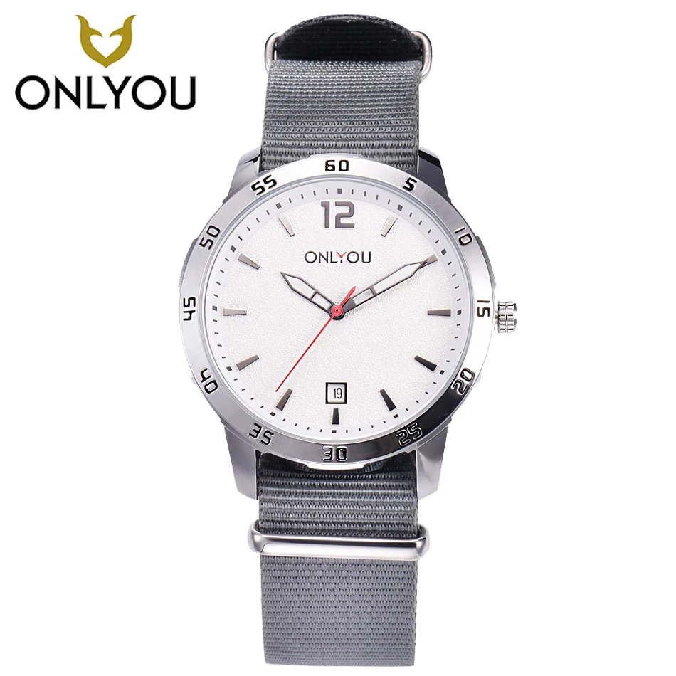 

ONLYOU Charm Men Watch Fashion Casual Nylon Watchband Creative Quartz Watches Boys in Sports Man Wristwatches Luxury Males Clock