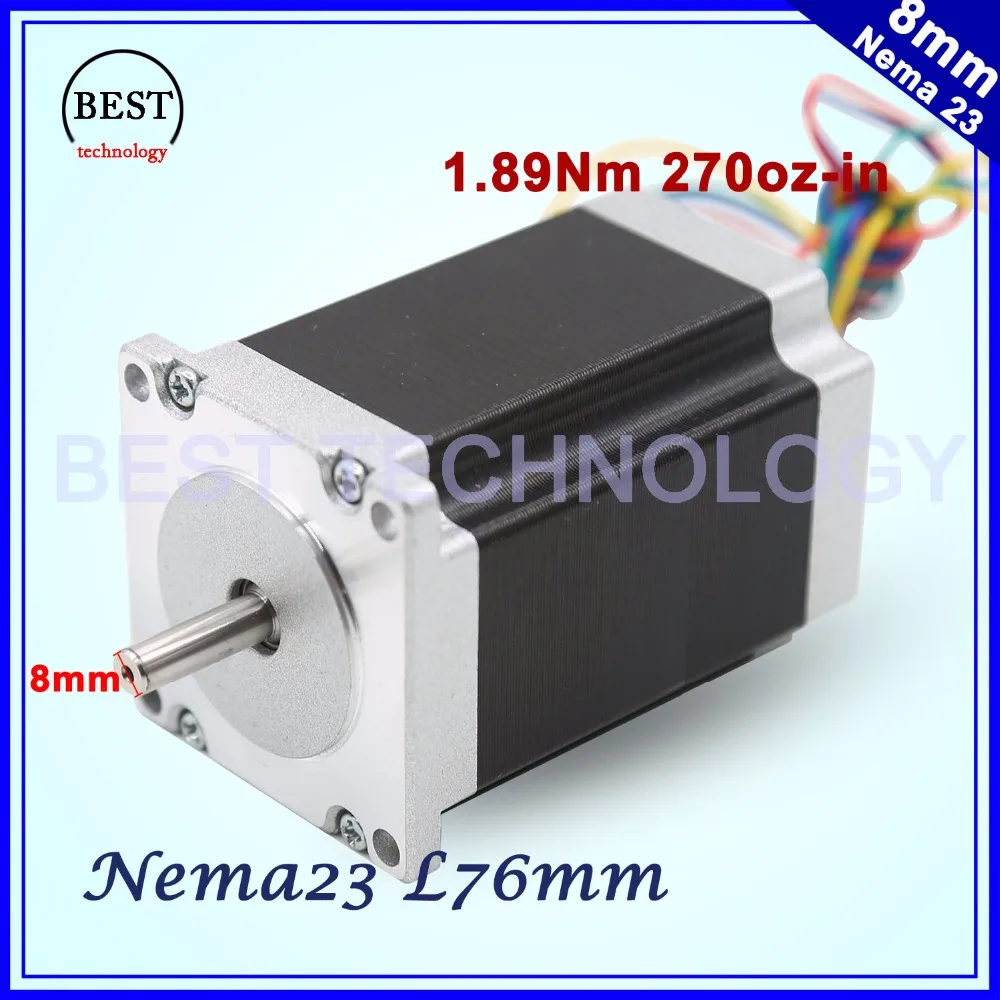 NEMA23 cnc stepper motor 57 x76mm1.89N.m 4-Lead 1.8deg Nema 23 3A 270Oz-in D=8mm For CNC machine and 3D printer! high quality NEMA23 cnc stepper motor 57 x76mm1.89N.m 4-Lead 1.8deg Nema 23 3A 270Oz-in D=8mm For CNC machine and 3D printer! high quality