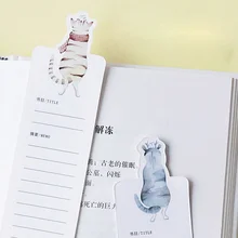 30 шт./кор. милый кот heteromorphism животных бумажная Закладка для книги книга держатель карты сообщения kawaii Канцелярские Школьные принадлежности papelaria