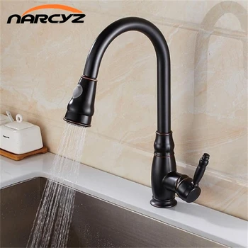 

Kithchen Faucets Luxury Pull Out Kitchen Sink Faucet Brass Swivel Spray Kitchen Tap Single Hole Water Tap torneira cozinha XT-99