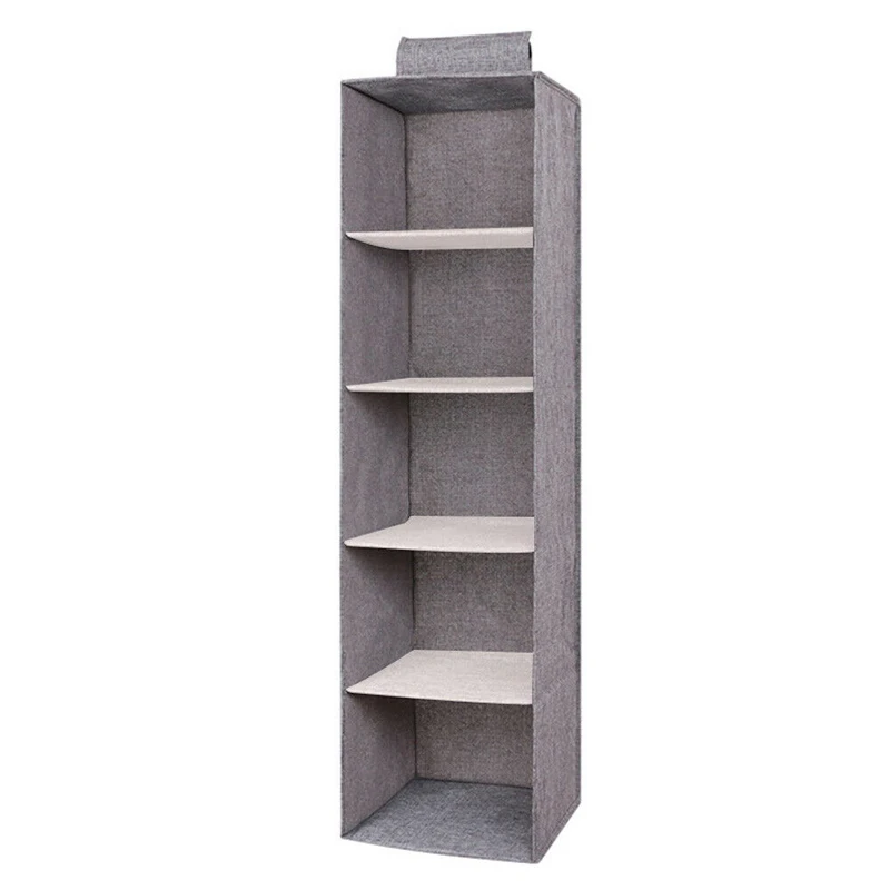 5 Layer Gray Хлопковый шкаф, шкаф, органайзер, висячий карман, ящик для одежды, хранение одежды, принадлежности для домашней организации - Цвет: 5 Layer Gray