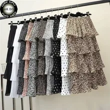 Beach 12 colors Black Floral Polka Dot Printed Layers Tiered Long Skirts Womens Summer Chiffon Bohemian Asymmertical Jupe Saia цена Beach 12 colors Black Floral Polka Dot Printed Layers Tiered Long Skirts Womens Summer Chiffon Bohemian Asymmertical Jupe Saia цены онлайн