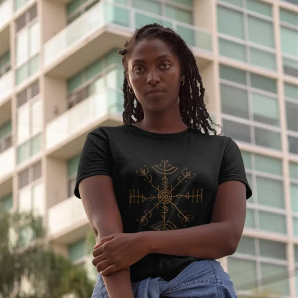 

Good Witch T-Shirt Veldismagn Icelandic Bind Rune Protection Health Good Luck T Shirt Short Sleeve tshirt Ladies Tee Shirt