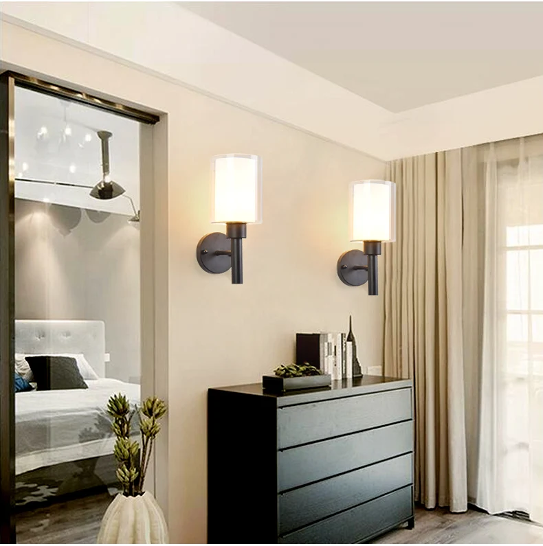 Современный светодиодный настенный светильник в скандинавском стеклянном шаре, настенные светильники для коридора, спальни, прикроватной кровати, гостиной, лестницы, балкона, настенные бра