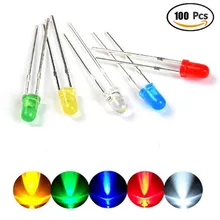 100 шт. 5 мм светодиодный диодный светильник diy kit светодиодный светильник-излучающий светодиодный набор Ассорти красный желтый зеленый синий белый комплект электронный