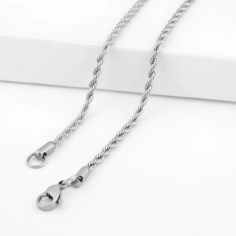 

10pcs/lot 46CM Stainless steel fashion twist chain fit all jewelry Chain necklace FC9005