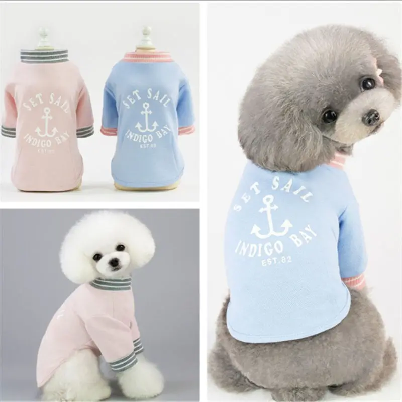 

2019 Spring and Summer Cute Sailor Pet T-Shirt new Small Dog Cat T-shirt dog clothing