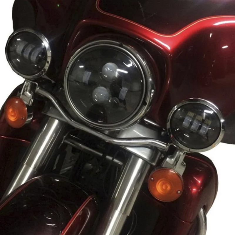 FADUIES 4.5 LED Fog Light Outer Cover Trim Frame Aluminum Bracket Outer Casing Mount Housing For Harley Motorcycle (8)