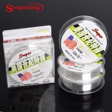 Sougayilang Fishing Line Super Strong 100m 100% Nylon Transparent Fluorocarbon Fishing Line Carp Fishing Line Tackle De Pesca