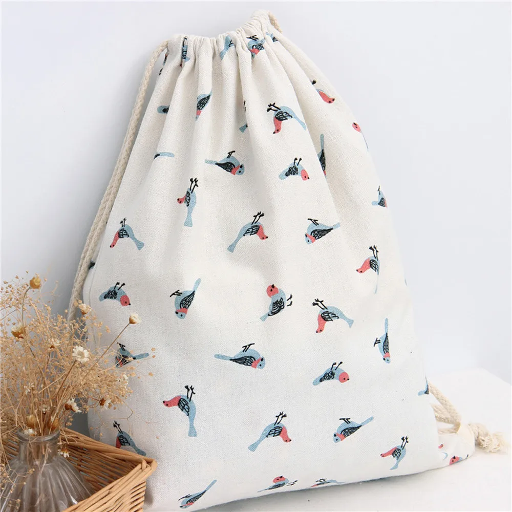 

ISHOWTIENDA Drawstring Backpack Men Leisure Street Drawstring Bag Women Sparrow Drawstring Bag Shopping Travel Bag saco hombre
