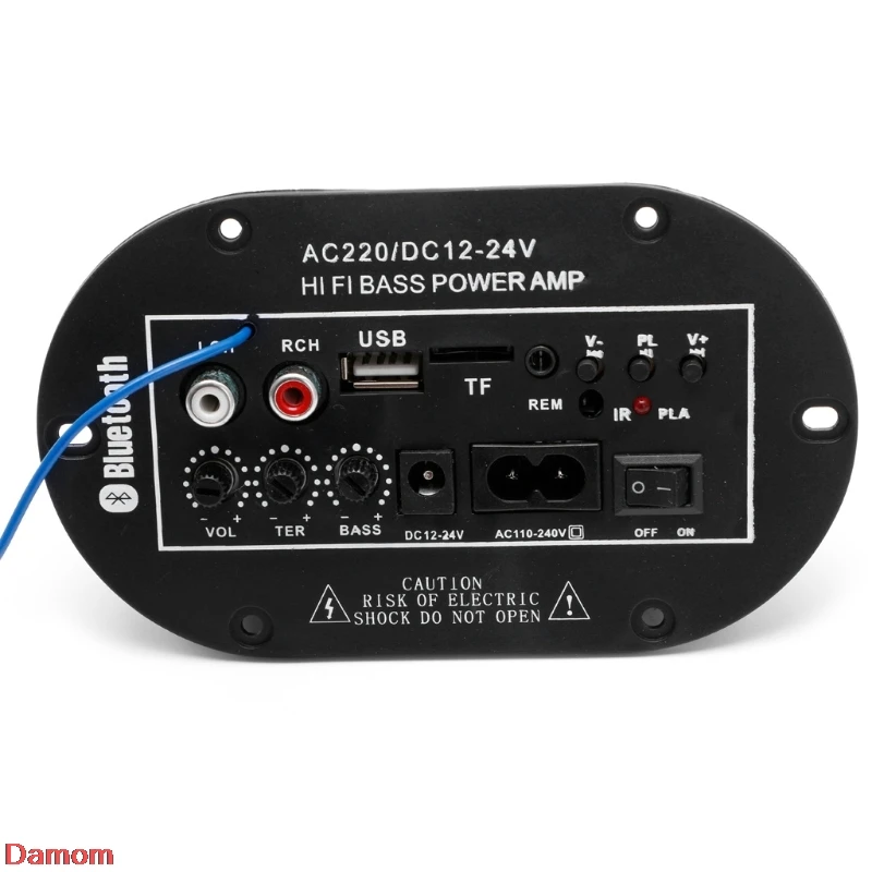 40 Вт Автомобильный Bluetooth Сабвуфер Hi-Fi усилитель басов доска аудио TF USB 220 В/12 В/24 В