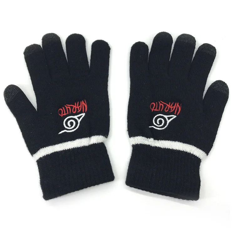 Fashion Anime Gloves Naruto Attack On Titan Full Finger Plush Knit