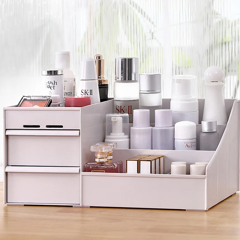 Pаспродажа Косметический ящик для хранения, пластиковый туалетный столик для макияжа, стойка для ухода за кожей, Домашний Органайзер, контейнер для мо...