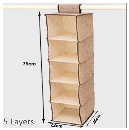 Многослойная водонепроницаемая сумка для хранения гардероба, подвесная сумка, нижнее белье, игрушки, коробка для хранения одежды, контейнер, коробка - Цвет: 5 Layers