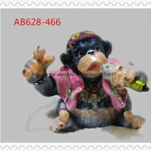 Обезьяна Фаберже стиль брелок коробка ручной работы украшенная кристаллами Bejeweled фигурка обезьяны инкрустированная Ювелирная шкатулка