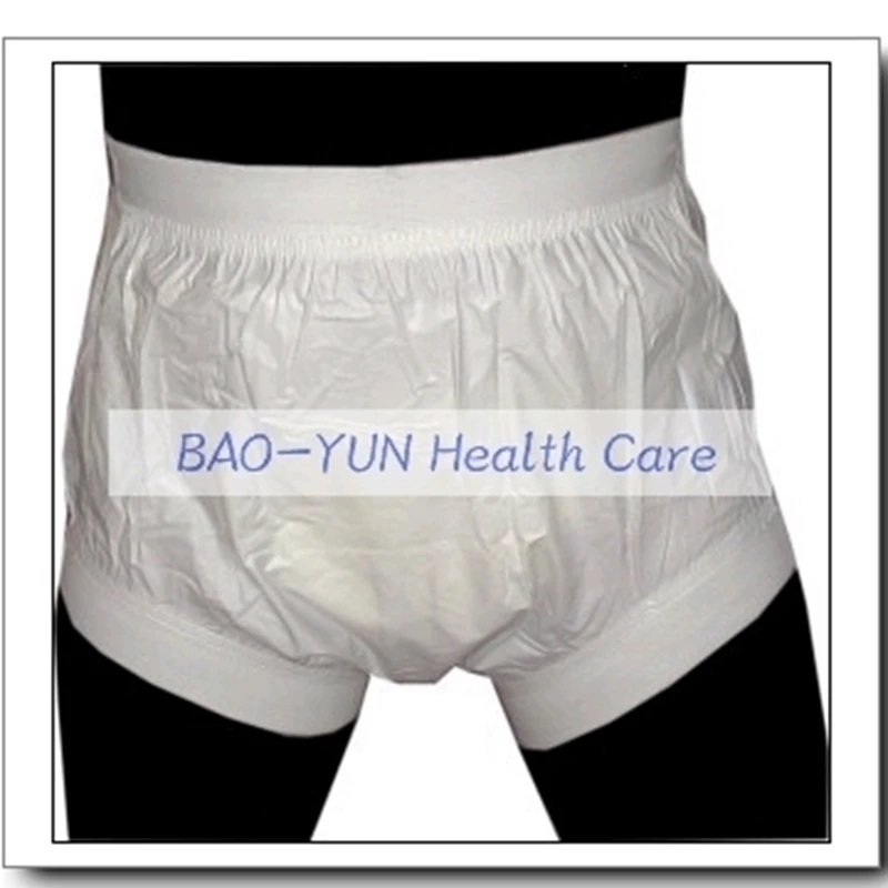 FUUBUU2207-White-XL-1PCS, широкие эластичные штаны для взрослых, пластиковые штаны, детские подгузники, тканевые подгузники для взрослых