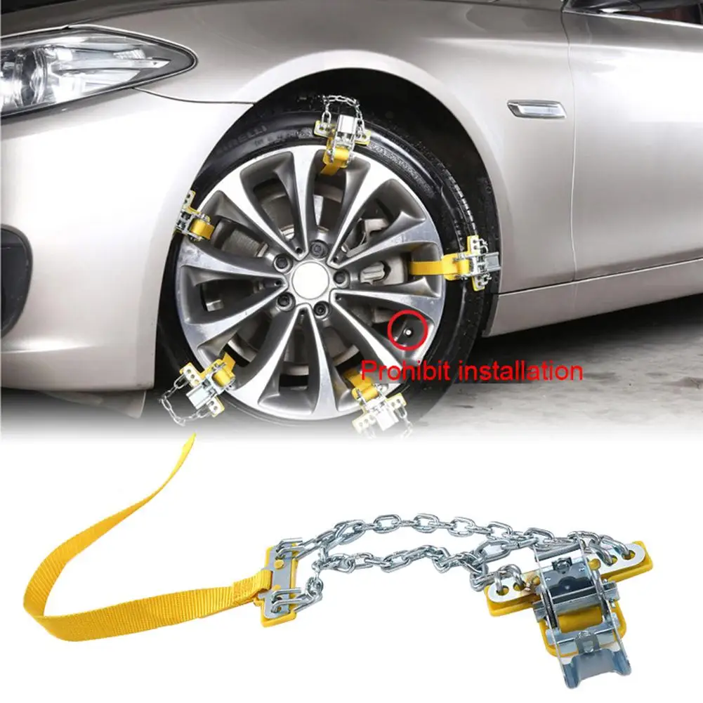 

Steel Chain Car Truck SUV Anti-Slip Tire Wheel Straps Clip-on Snow Mud Sand Safety Anti-skid Belt