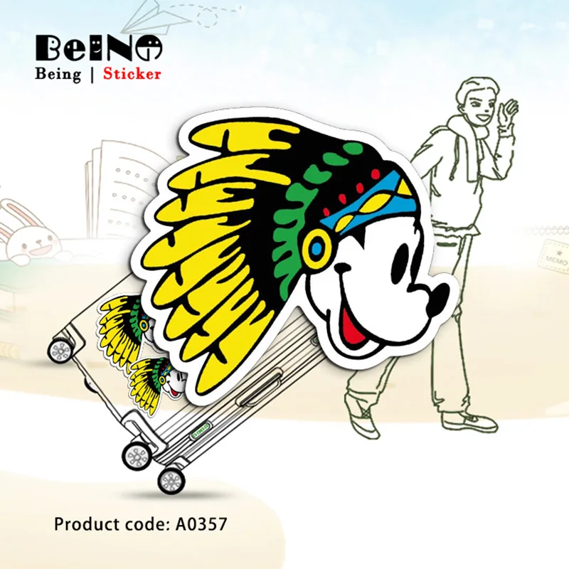 Indian Ethnic Style Mickey Sticker Mouse Toy Waterproof Suitcase Laptop Guitar Luggage Skateboard Lovely A0357 Stickers QY32 | Игрушки и