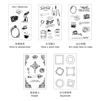 

5pcs/lot X Retro Series Transparent Clear Silicone Stamp/Seal for Scrapbooking Decorating Craft Album DIY Paper Card Diary Book